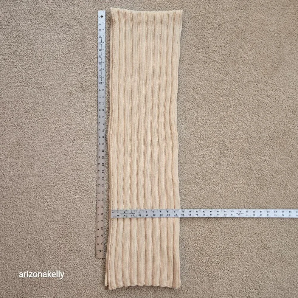 Johnstons Cashmere Scarf Ribbed Thick Ivory